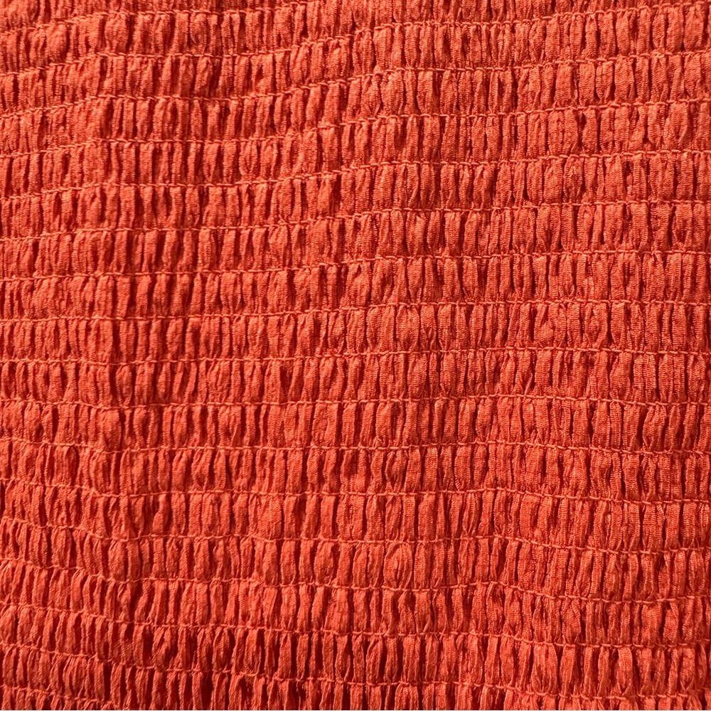 NWT Anthropologie Sleeveless Mock-Neck Textured Midi Dress Orange Red Women's M - Picture 10 of 16